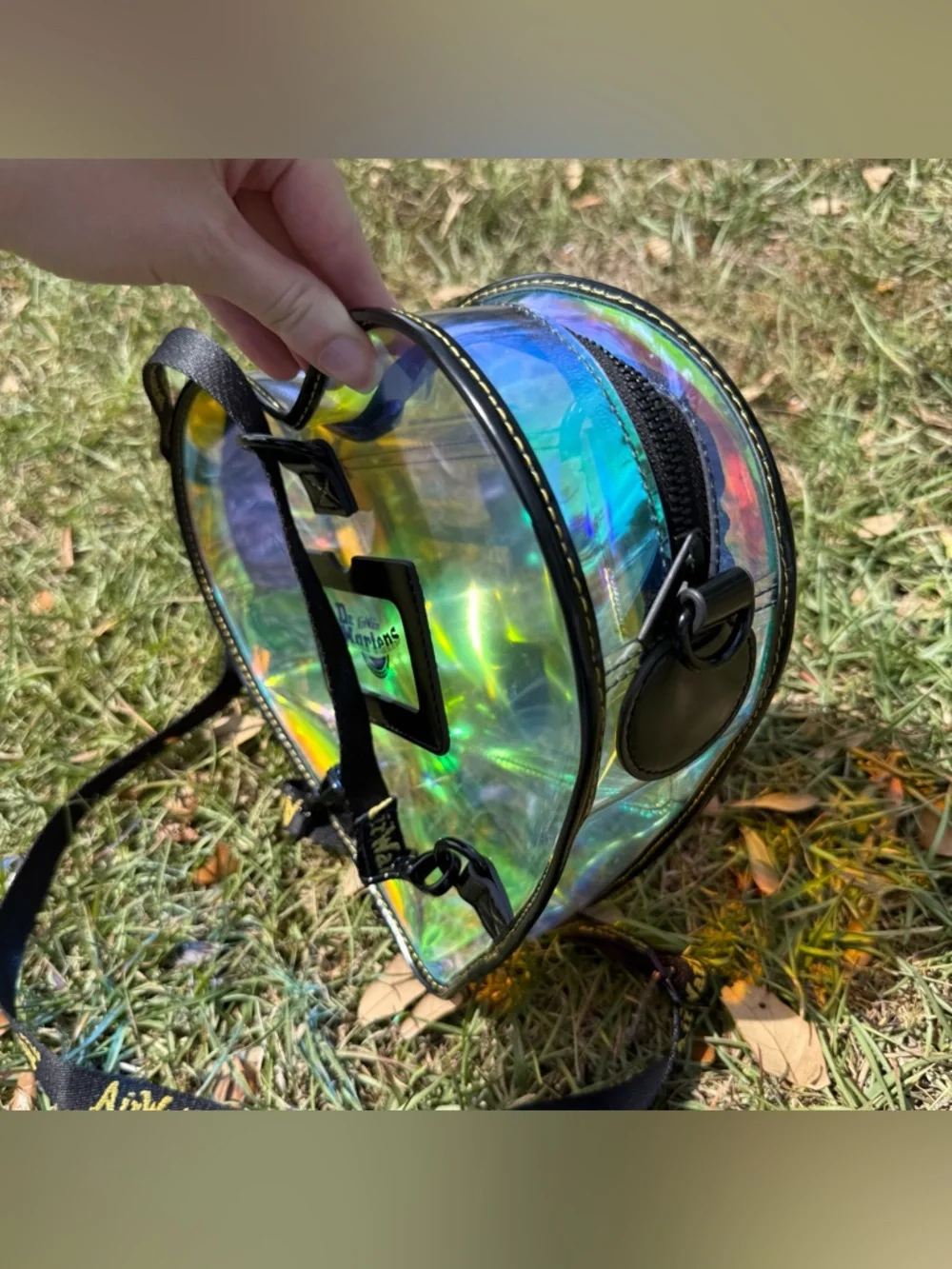 Dr Martens Heart Backpack Holographic Iridescent Mini Bag Y2K Festival New - Picture 4 of 4